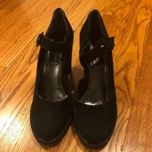 Robert Clergerie Black Suede Wedges Size 9.5